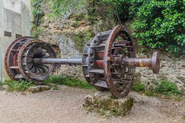 Old turbine of Jaruga Hydroelectric Power Plant in Krka national park, Croatia