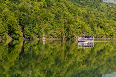 Ferry at Kozjak lake in Plitvice Lakes National Park, Croatia