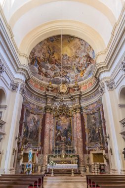 DUBROVNIK, CROATIA - MAY 30, 2019: Church of Saint Ignatius in the old town of Dubrovnik, Croatia