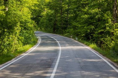 Road number 1 near Plitvice lakes, Croatia