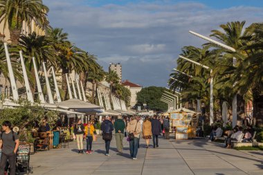 SPLIT, CROATIA - MAY 28, 2019: Seaside promenade in Split, Croatia