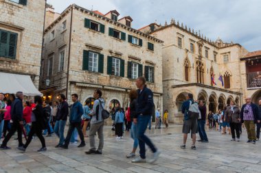 DUBROVNIK, CROATIA - MAY 31, 2019: Crowds of tourists at Stradun street in the old town of Dubrovnik, Croatia