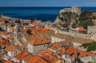 Skyline of the old town of Dubrovnik with Lovrijenac fortress, Croatia