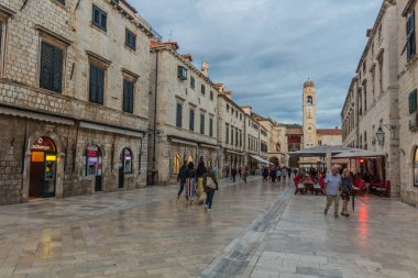 DUBROVNIK, CROATIA - MAY 31, 2019: Crowds of tourists at Stradun street in the old town of Dubrovnik, Croatia