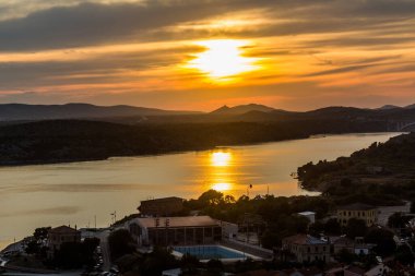 Sunset at Sibenski zaljev bay near Sibenik, Croatia