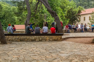 KRKA, CROATIA - MAY 26, 2019: Tourists visit Krka national park, Croatia