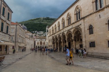 DUBROVNIK, CROATIA - MAY 31, 2019: Crowds of tourists in the old town of Dubrovnik, Croatia