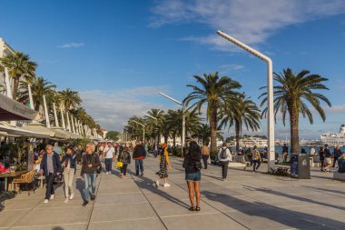 SPLIT, CROATIA - MAY 28, 2019: Seaside promenade in Split, Croatia