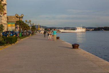 SIBENIK, CROATIA - MAY 25, 2019: Seaside promenade in Sibenik port, Croatia