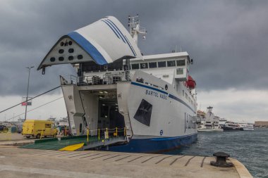 SPLIT, CROATIA - MAY 28, 2019: MF Bartol Kasic ferry in Split harbor, Croatia