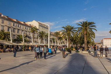 SPLIT, CROATIA - MAY 28, 2019: Seaside promenade in Split, Croatia