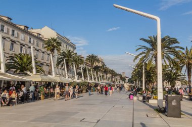 SPLIT, CROATIA - MAY 28, 2019: Seaside promenade in Split, Croatia