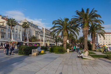 SPLIT, CROATIA - MAY 28, 2019: Seaside promenade in Split, Croatia