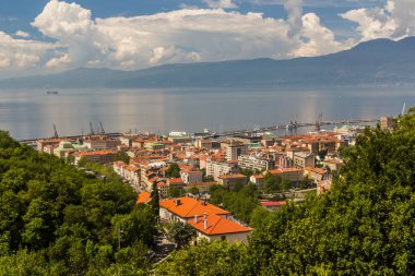 Rijeka, Hırvatistan'ın havadan görünümü