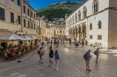 DUBROVNIK, CROATIA - MAY 30, 2019: Crowds of tourists in the old town of Dubrovnik, Croatia