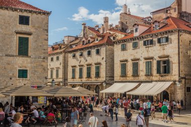 DUBROVNIK, CROATIA - MAY 31, 2019: Crowds of tourists in the old town of Dubrovnik, Croatia