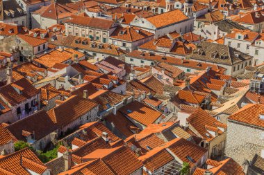 Hırvatistan 'ın eski Dubrovnik kasabasının hava manzarası