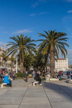 SPLIT, CROATIA - MAY 28, 2019: Seaside promenade in Split, Croatia