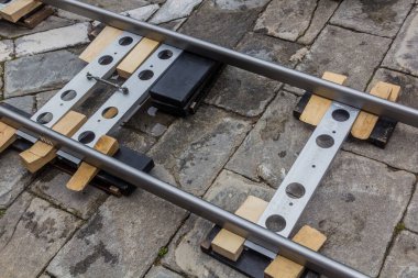 Track for a camera dolly during movie shooting