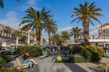 SPLIT, CROATIA - MAY 28, 2019: Seaside promenade in Split, Croatia