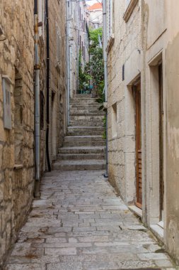 Narrow alley in Korcula town, Croatia
