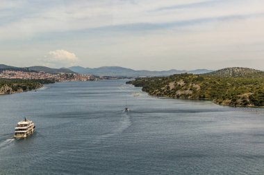 Sibenski zaljev bay and Sibenik city, Croatia
