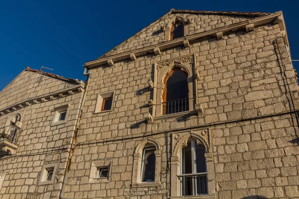 Casas Piedra Antiguas Ciudad Korcula Croacia — Foto de Stock