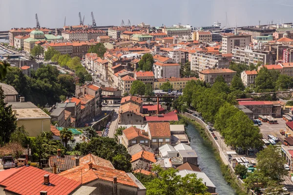 Luchtfoto Van Rijeka Kroatië — Stockfoto