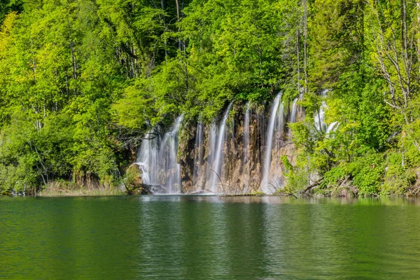 Vízesés Plitvicei Tavak Nemzeti Park Horvátország — Stock Fotó