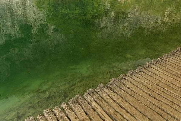 Boardwalk Plitvice Lakes National Park Croatia — Stockfoto