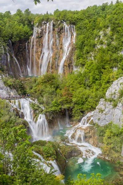 Cascade Veliki Dans Parc National Des Lacs Plitvice Croatie — Photo
