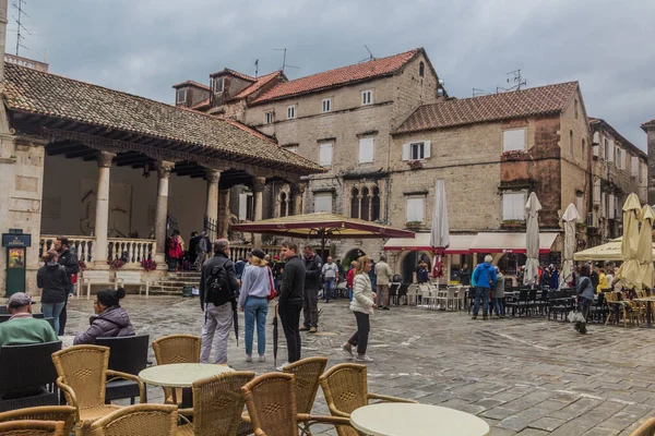 Trogir Croatia May 2019 Trg Ivana Pavla Square Old Town — Zdjęcie stockowe