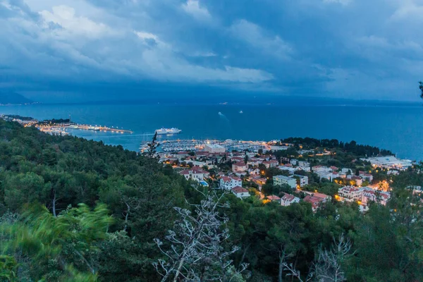 Evening Aerial View Split Croatia — Zdjęcie stockowe