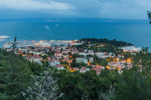 Evening Aerial View Split Croatia — Stok fotoğraf