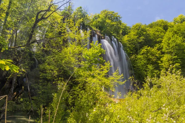 Veliki Prstavac Waterfall Plitvice Lakes National Park Croatia — Stock fotografie