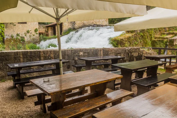 Tables Restaurant Plein Air Dans Parc National Krka Croatie — Photo