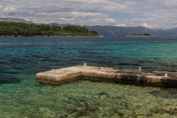 Pier Lumbarda Village Korcula Island Croatia — Stok fotoğraf