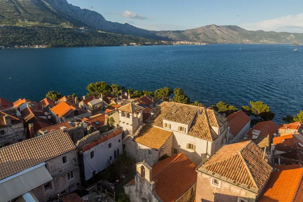 Vista Aérea Ciudad Korcula Croacia —  Fotos de Stock