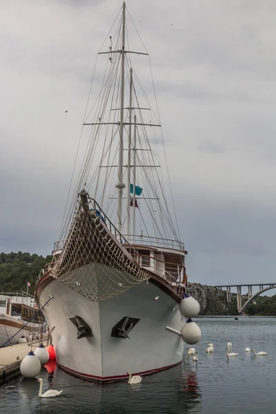 Sailboat Skradin Marina Croatia — Stock Photo, Image