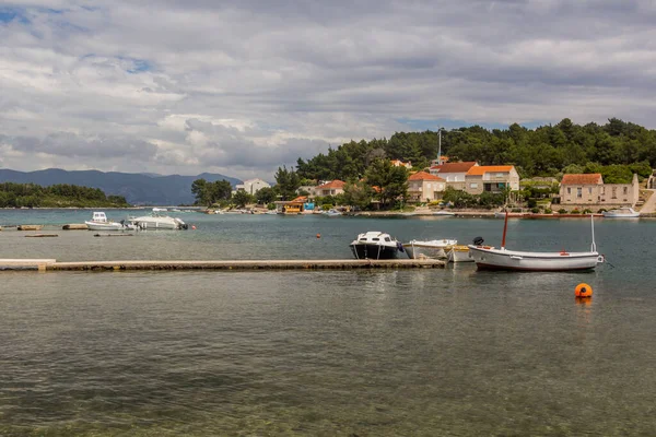 Boats Lumbarda Village Korcula Island Croatia — Stockfoto