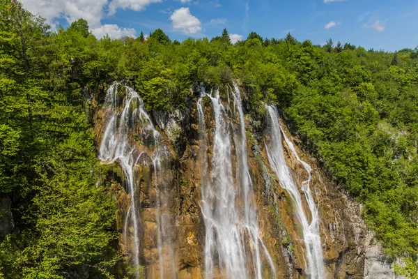 Veliki Slap Waterfall Plitvice Lakes National Park Croatia — Foto Stock