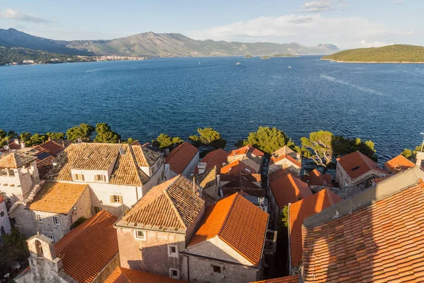 Aerial View Korcula Town Croatia — Stockfoto