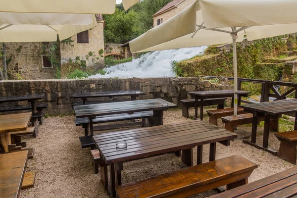 Tables Open Air Restaurant Krka National Park Croatia — ストック写真