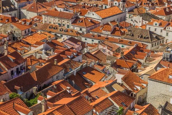 Vanuit Lucht Uitzicht Oude Binnenstad Van Dubrovnik Kroatië — Stockfoto