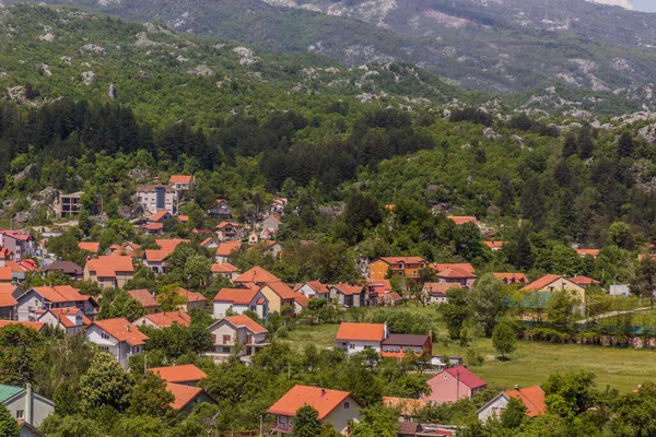 Σπίτια Της Πόλης Τσετίνιε Μαυροβούνιο — Φωτογραφία Αρχείου
