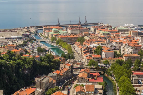 Luchtfoto Van Rijeka Kroatië — Stockfoto