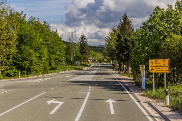 Prijeboj Croatia May 2019 Road Number Plitvice Lakes Croatia — Stok fotoğraf