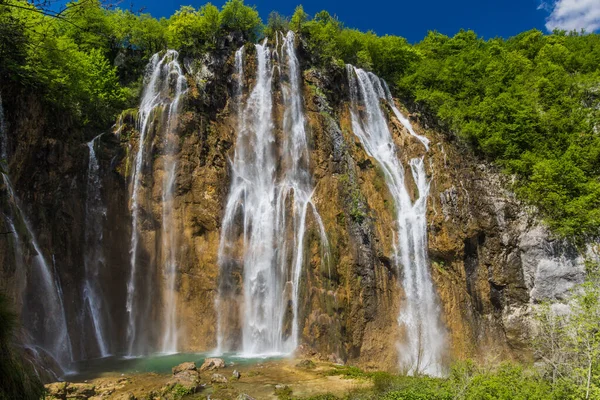 Veliki Slap Waterfall Plitvice Lakes National Park Croatia — Stockfoto