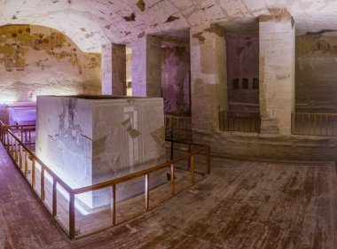 LUXOR, EGYPT - 20 Şubat 2019: Mısır 'daki Theban Mezarlığı' ndaki Krallar Vadisi 'nde Merenptah' ın kabri