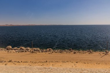 Barajdan Aswan Barajı 'nın manzarası, Mısır